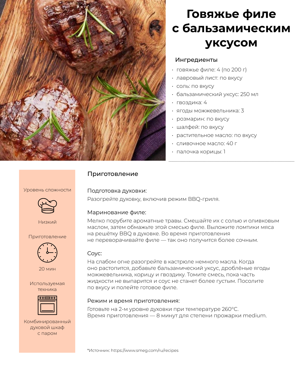 Говяжье филе с бальзамическим уксусом Говяжье филе с бальзамическим уксусом