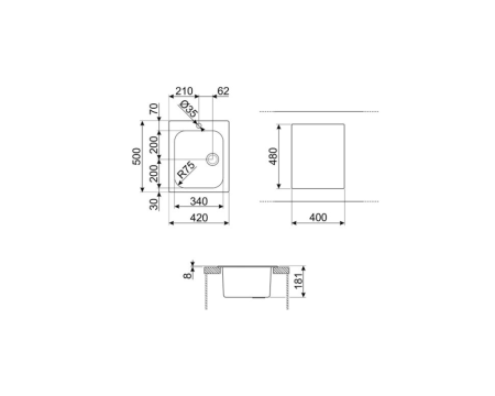 Мойка Smeg VS34/P3