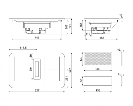 Индукционная варочная панель Smeg HHSL7844MB